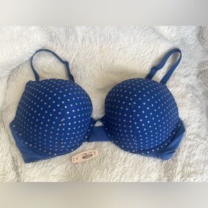 Victoria’s Secret New Blue Polka Dot Women's Push Up Bra